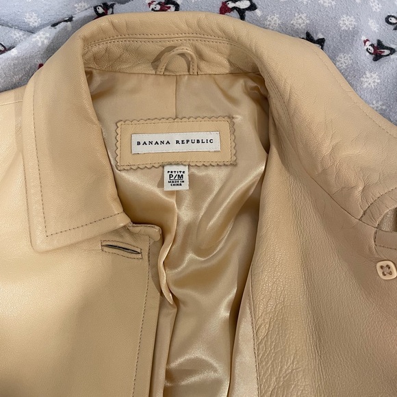 Banana Republic Light Tan Leather Coat - Picture 7 of 7